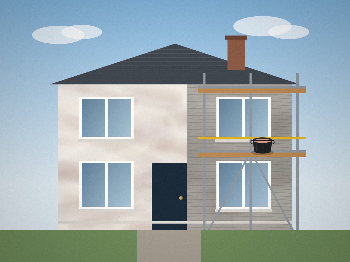 Rendered house exterior